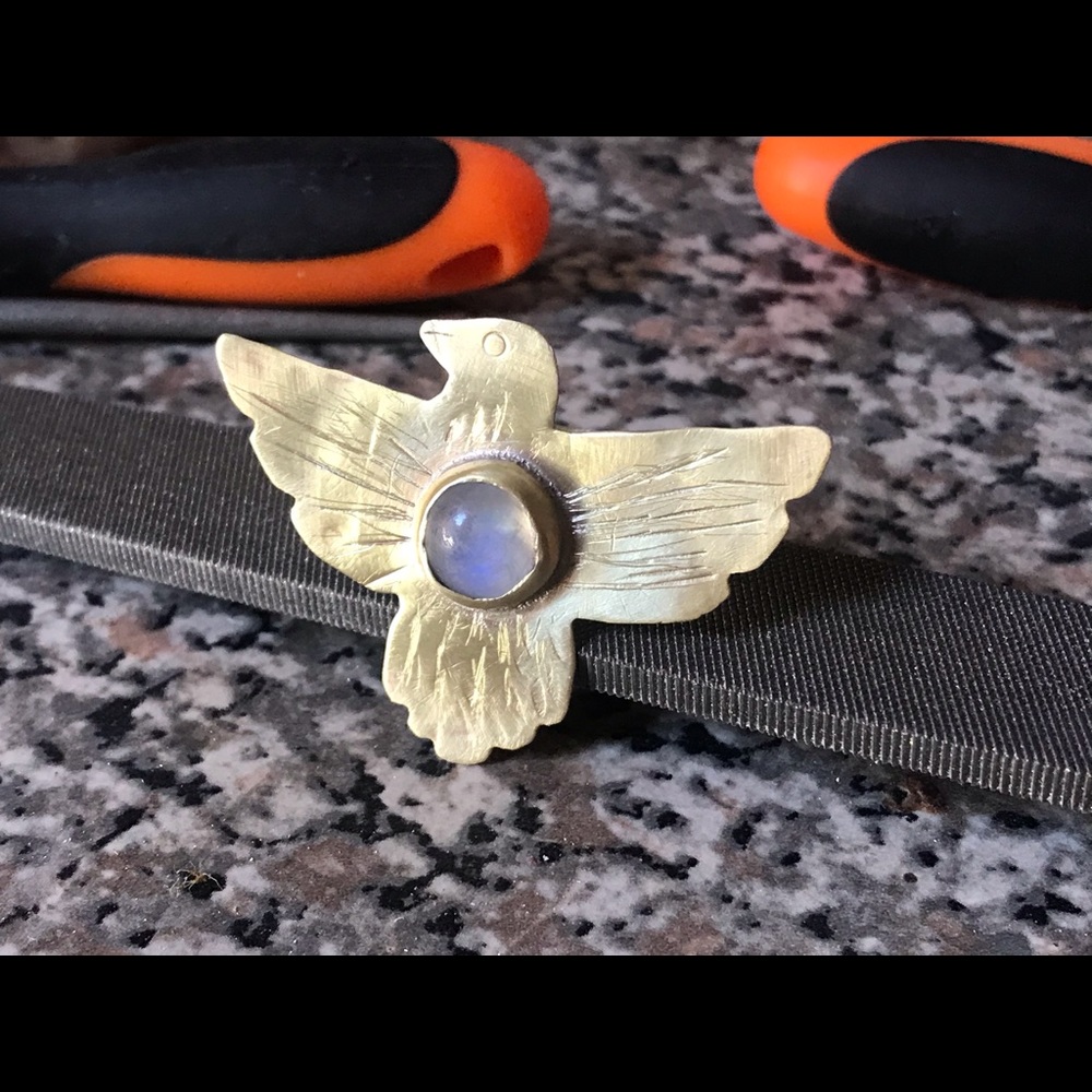 Thunderbird Moonstone Ring